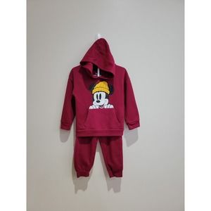 Disney 3T Mickey Mouse Hoodie and Joggers Set Cranberry